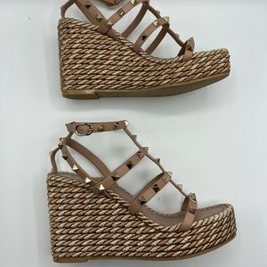 Valentino Rockstud wedge espadrilles